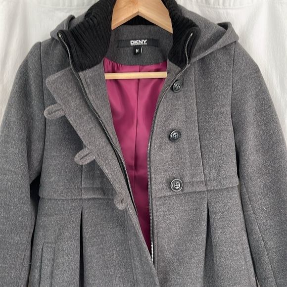 Dark gray DKNY dress coat for girls.  Size medium - Picture 3 of 8